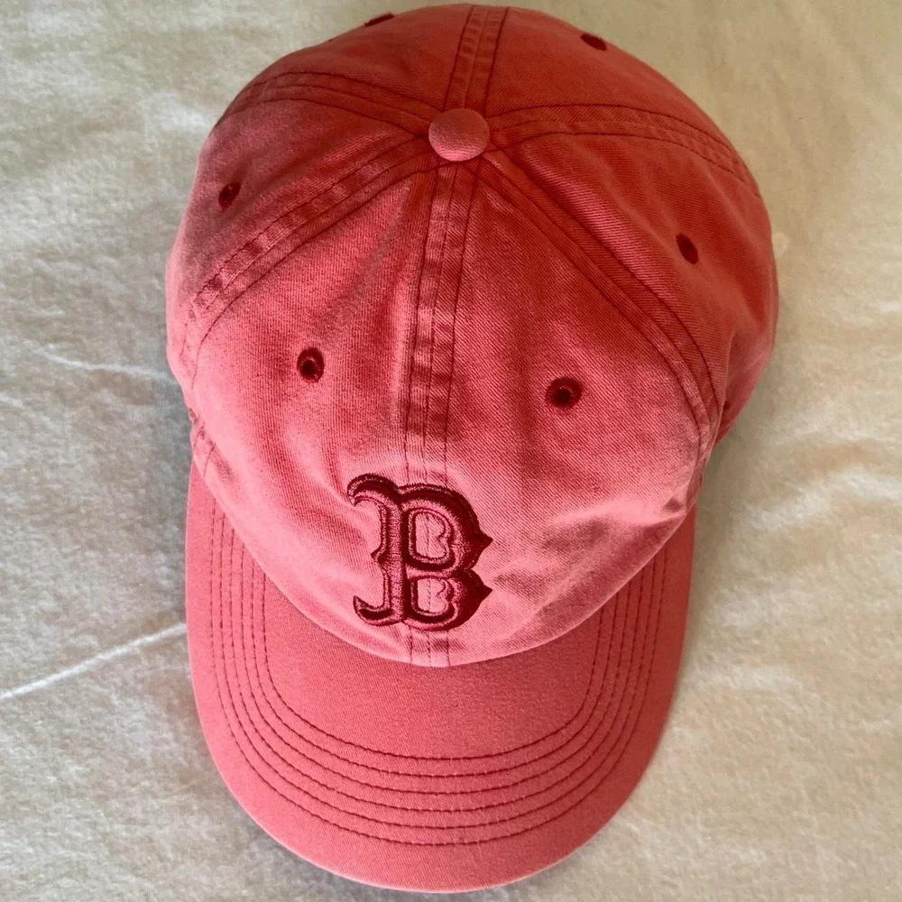 47 Brand Boston Red Sox Womens Baseball Cap Coral Pink Adjustable MLB Hat